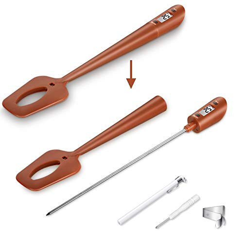 Digital Candy Thermometer Deep Frying Instant Read Temperature Reader Digital Spatula Thermometer Durable and Stirrer for Kitchen Cooking, Candy, Chocolate, Baking BBQ, Sauce, Jam