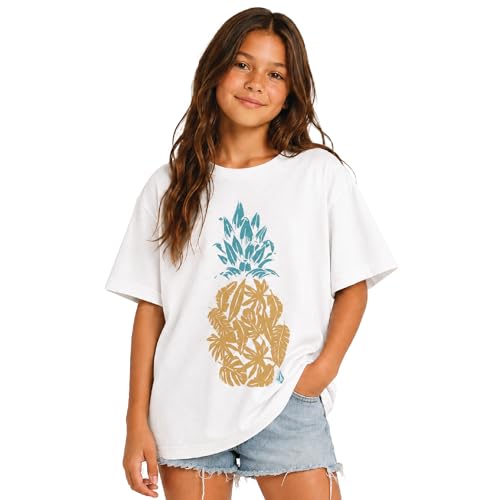 Image of Volcom Girls Shirts - Casual Crewneck Short Sleeve Graphic Tee Trendy Tops - Breathable Girls Summer Clothes