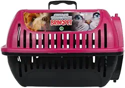 Caixa para Cachorros e Gatos, N.2,Viagem e Passeio,Transportador para Animais com ventilação, Fácil Transporte, Rosa