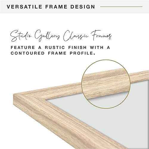 MCS Studio Gallery Classic 11x14 Picture Frame Natural Woodgrain, Vertical & Horizontal Wall Hanging Large Picture Frame for Photos & Art Prints (1-Pack)