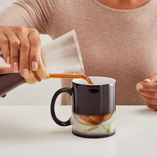 Taza Mágica de Cerámica 11 oz con Motivos de Flores y Libélula miniatura 5