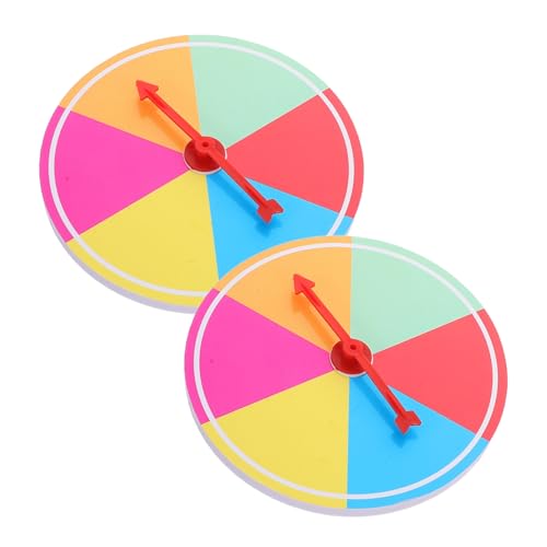 NAMOARLY 2pcs Prize Wheel Spinner Creative Game Board Spinner Wheel with Plastic Arrows Rainbow Color for Party Games Classroom Activities