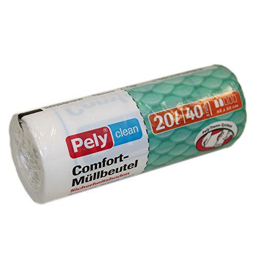 Preisvergleich Produktbild PELY 8504 Zugband- Müllbeutel 20 l 48x55cm weiß (40St)