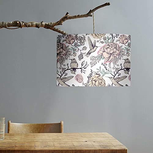 Spring Flowers And Birds Lamp Shade Desk Lamp Cover For Living Room, Bedroom (11.81 R X 8.26 H Inches) #TOP3