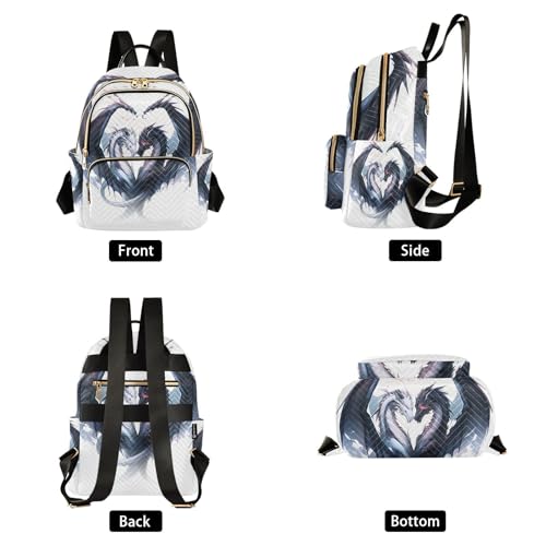 Image of ALAZA Couple Of Dragons Small Backpack Purse for Women Travel Bag Fashion Daypack Back Pack Shoulder Bag