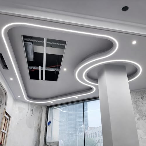 Image of Trendy Illumina Flexible Led Light Silicone Profile 25x17mm | 5 Meter Bendable Ceiling Lighting Channel | Curve & Round Ceiling Design | Modern Architectural Ceiling Light Solution (Without Led Strip)