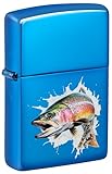 Zippo Sturmfeuerzeug - Jumping Fish, High Polish Blue, Color Image - Nachfüllbar - Wiederverwendbar - Windfestes Design - Geschenkbox - Made in USA