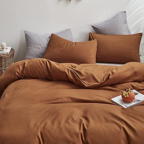 Houseri Pumpkin Color Queen Comforter Set Terracotta Comforter Bedding Women Girls Queen Size Caramel Brown Comforter Sets Burnt Orange Bedding Cinnamon Comforter Queen Dusty Orange Bedding Comforters #TOP5