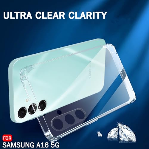 Image of TheGiftKart Back Cover Soft Case for Samsung Galaxy A16 5G | Best Camera Protection | Inbuilt Dust Plugs & Anti-Slip Grip | Ultra Clear Slim Back Case Cover for Samsung A16 5G (Silicone, Transparent)