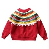 [rasyie] クリスマス セーター 子供服 ニットセーター 子供 女の子 長袖ニット キッズ トップス プルオーバー 可愛い女児 クリスマス 暖かい 防寒 写真撮影 年賀状 お祝い おしゃれ (杏色,130) [並行輸入品]