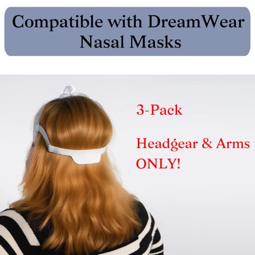 Image of 3-Pack Headgear with Arms Compatible with Dreamwear Nasal Mask, Headgear Strap Replacement for DreamWear CPAP Headgear