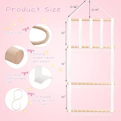 MOFASVIGI Headband Holder Hair Bows Organizer for Girls, Baby Headbands Hair Accessories Organizer Storage Newborn Headband Holder for Wall, Room, Door or Closet