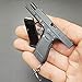 TIMQUA Mini Tiny Gun Keychain Accessories with Bullets Model, Tactical Pistol Shape Cool Pendant Gift for Men
