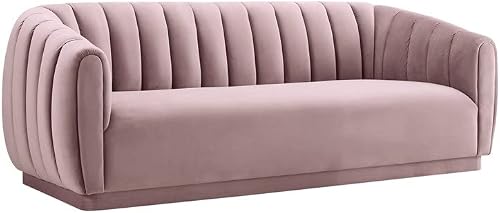 TOV Furniture Arno Collection Velvet Livingroom Sofa, Pink