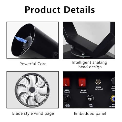 Máquina de nieve con control remoto, 3000 W, para interiores y exteriores, ideal para escenarios, Navidad, fiestas y eventos miniatura 4