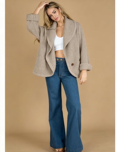 AMEBELLE Cardigan Sweaters for Women Trendy Fall Oversized Long Sleeves Chunky Cardigan Jacket Knit Outwear with Lapel Collar4