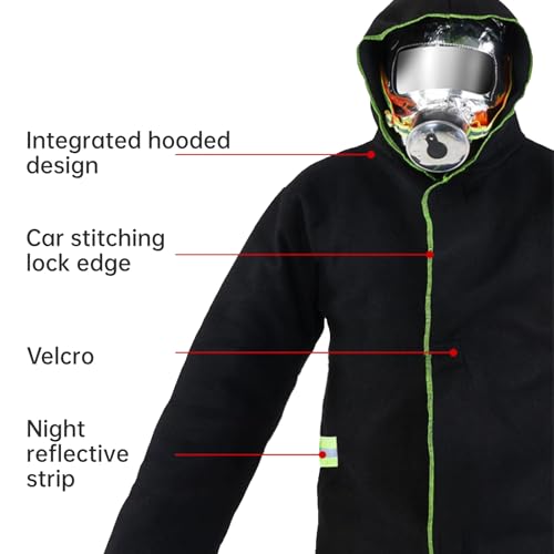 Image of Fireproof Cloak with Hood for Home Emergency - Advanced Carbon Fiber Wearable Fire Blanket (Fiberglass Free), Heat Resistant Poncho for Fire Escape