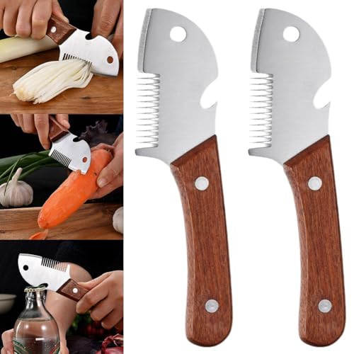 2 herramientas peladoras multiusos con mango de madera miniatura 3