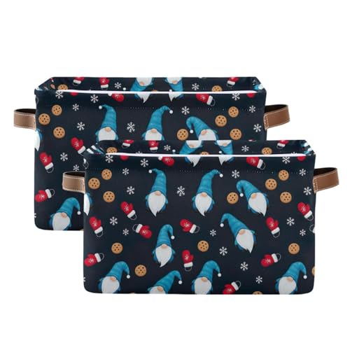 Panier de rangement pliable haut de gamme avec poignées et motif nains