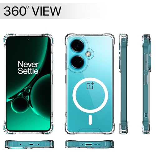 Image of Amazon Basics Back Cover for OnePlus Nord Ce 3 5G Mag-Safe Shockproof PC + TPU Protective Case Magnetic Support Bumper Case (Transparent Mag-Safe)