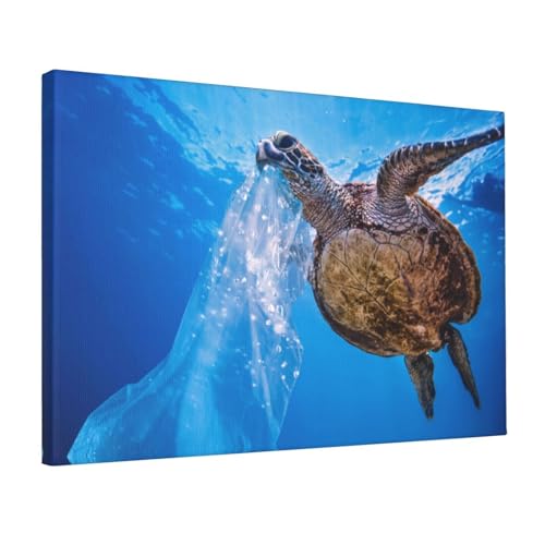 Impression murale tortue de mer pour un salon apaisant et une décoration nature de 45 x 30 cm