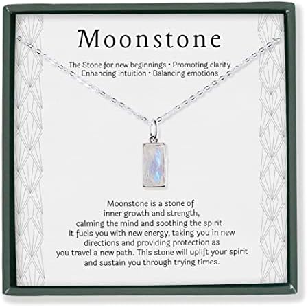 HOPE LOVE SHINE New Beginnings Rainbow Moonstone Sterling Silver Necklace for Women