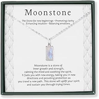 HOPE LOVE SHINE New Beginnings Rainbow Moonstone Sterling Silver Necklace for Women