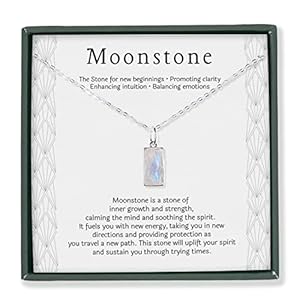 HOPE LOVE SHINE New Beginnings Rainbow Moonstone Sterling Silver Necklace for Women