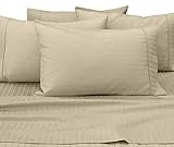 En color caqui Natural Comfort 420TC - Juego de sábanas de Rayas Dobby RS420SS-DS-KH-Q, tamaño Queen, Color Caqui