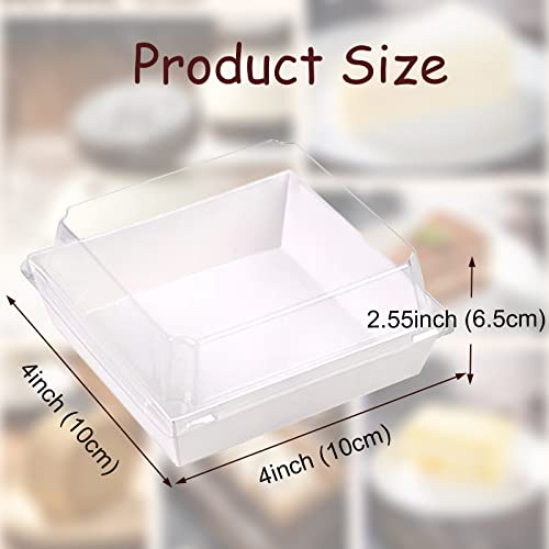 Romanticbaking 60 Pack 4X4X2.55 Inches Charcuterie Boxes With Clear Lids Bakery Boxes Cookies Boxes Chocolate Covered Strawberries Boxes Mini Cake Boxes Pie Boxes #TOP2
