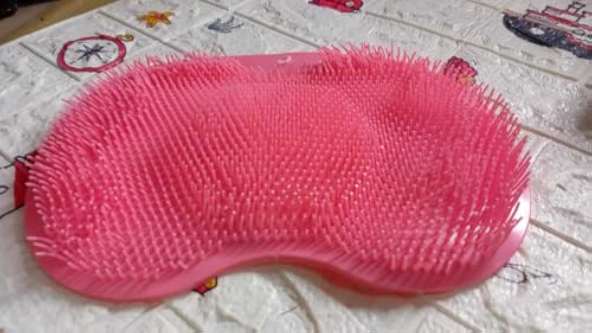 Silicone Bath Massage Cushion with Suction Cup, Foot Scrubber