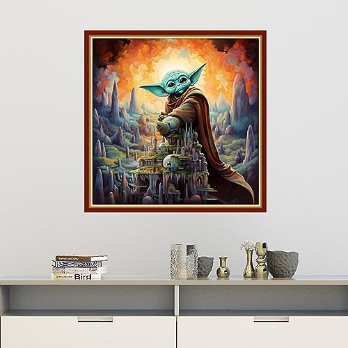 Image of Findvoor Stamped Cross Stitch Kits for Beginners Full Range of Cross Stitching Embroidery Pattern for Adults, 11CT DIY Needlepoint Embroidery Starter Kits-Magic Alien 17.7x17.7 inch