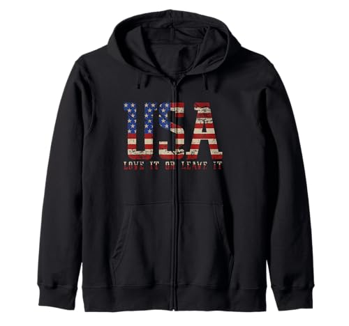 I Love USA, United States of America Flag, Patriotic USA Felpa con Cappuccio