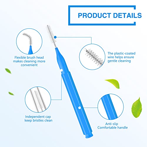 Yetene 200 Pcs Interdental Brushes Braces Brush For Cleaner Disposable Dental Floss Picks Braces Flossers Dental Brush Soft Dental Tooth Flossing Head For Teeth Cleaning Tool, 5 Colors, 5 Sizes #TOP3