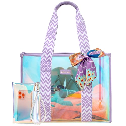 F-color Iridescent Beach Bag Tote...