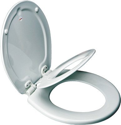 Mayfair Slow Close Round White Molded Wood Toilet Seat