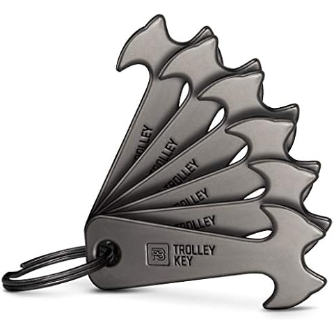 FABACH Black Trolley Key Shopping Trolley Remover s Shopping Trolley Token Metal Key Ring for Key Organiser and Key Chain No Staying in Your Shopping Cart, black (Black) - FB_TKB_2 Cover