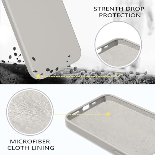Image of DIZORO Microfiber Candy Case Compatible for iPhone 13 / iPhone 14 6.1 Inch Shockproof Slim Back Cover Liquid Silicone Case - Titanium