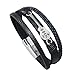 Leatrom Men's Punk Leather Bracelet, Trendy Men's Popular Guitar Shape Decorative PU Leather Bracelet, Fashionable Multi-layer Braided Bracelet