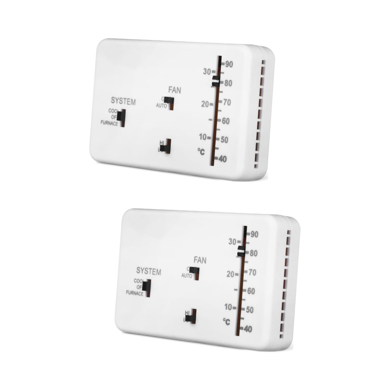 Alipis 2 Sätze Rv Thermostat Analog Regelbarer Wandthermostat für Heizung Kühlung Direkter Ersatz für Wohnmobile und Camper Einfache Installation und Bedienung Robustes Design für