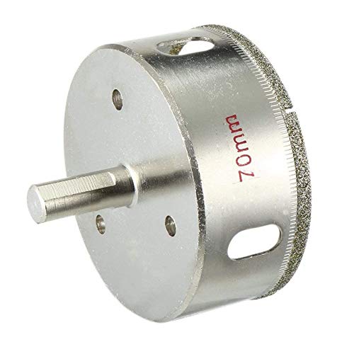 Broca para perforar vidrio con punta de partículas de diamante, diámetro 70 mm, marca Huuvo miniatura 1