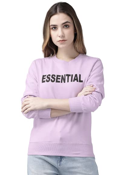 the dry state Womens Loose Fit Teddy Sweatshirt with Round Neck & Chennile Embroidery Cherry red-picture-12