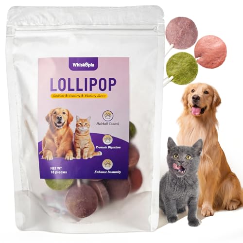 Whiskopia Freeze-Dried Lollipop Dog & Cat Treats, Interactive Crunchy Snacks for Indoor Kitten, 100%...