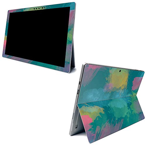 Image of MightySkins Carbon Fiber Skin for Microsoft Surface Pro 7 - Watercolor Blue | Textured Carbon Fiber Finish | Easy to Apply, Remove, and Change Styles | Made in The USA