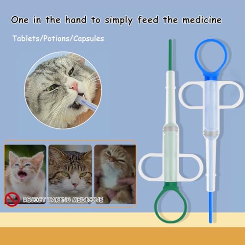 RFYTDCF 11 Stück Aufzuchtflasche Katze mit Tablettengeber für Katzen, Aufzuchtmilch Katzen Set Abnehmbar Haustier Fütterung Silikon Nippel und Spritzen Mini Flasche Messbecher für Katzenaufzuchtmilch
