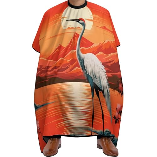 Japanese Crane Hair Cutting Cape for Men Women Waterproof Barber Cape Adjustable Salon Haircut Capes