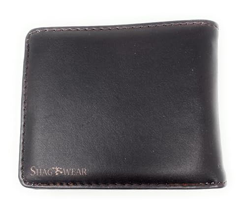 Shag Wear Vintage Anchor Wallet for Men and Teen Boys Vegan Faux Leather Brown 4"2