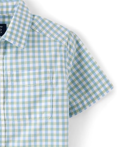 Image of The Children's Place Baby Boys' and Toddler Poplin Short Sleeve Button Down Shirt