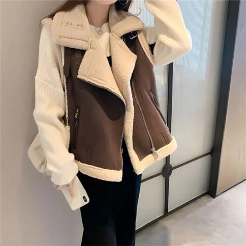 Chaleco de forro polar para mujer chaqueta sin mangas cálida de exterior 4