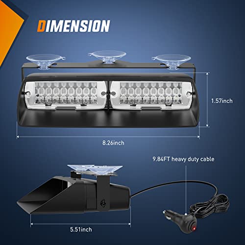 Nilight Emergency Strobe Lights, Windshield Hazard Warning Safety Flash Lights With Suction Cups, Super Bright Led Strobe Lights For Police Enforcement Firefighters Vehicle Truck, 2 Years Warranty #TOP1